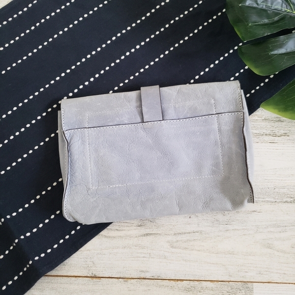 Gap Small Leather Flap Wallet Clutch Blue Snap Closure - Picture 7 of 7